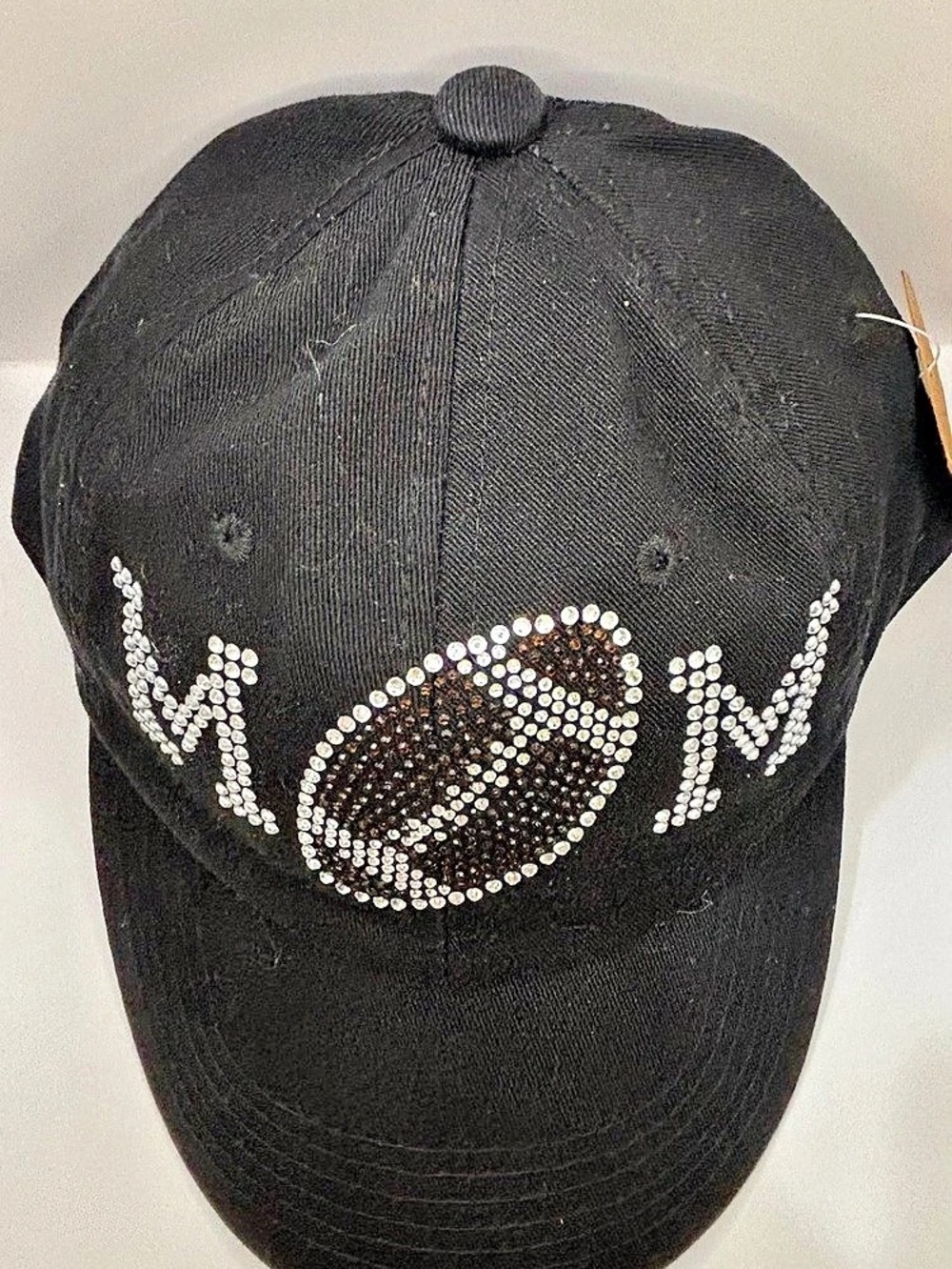 Rhinestone football mom  Cap in Black